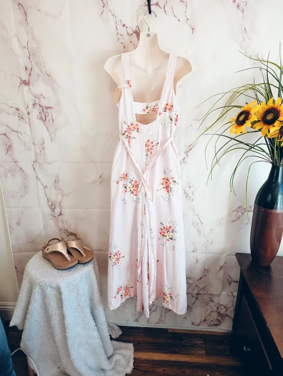 Anthropologie Akemi + Kin Adia Floral Jumpsuit Size 2 Side Zip Boho - Picture 10 of 10
